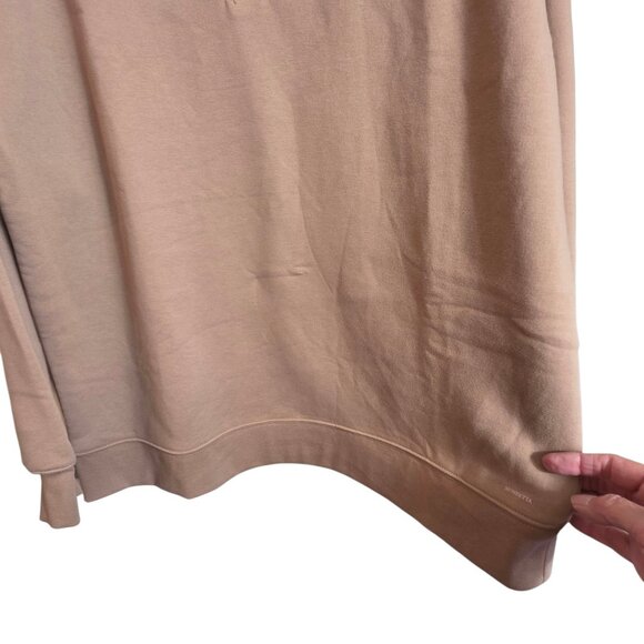 Mondetta Collared Pullover Womens XL Tan Fleece Lined Recycled Fabric Sweater - Picture 4 of 16